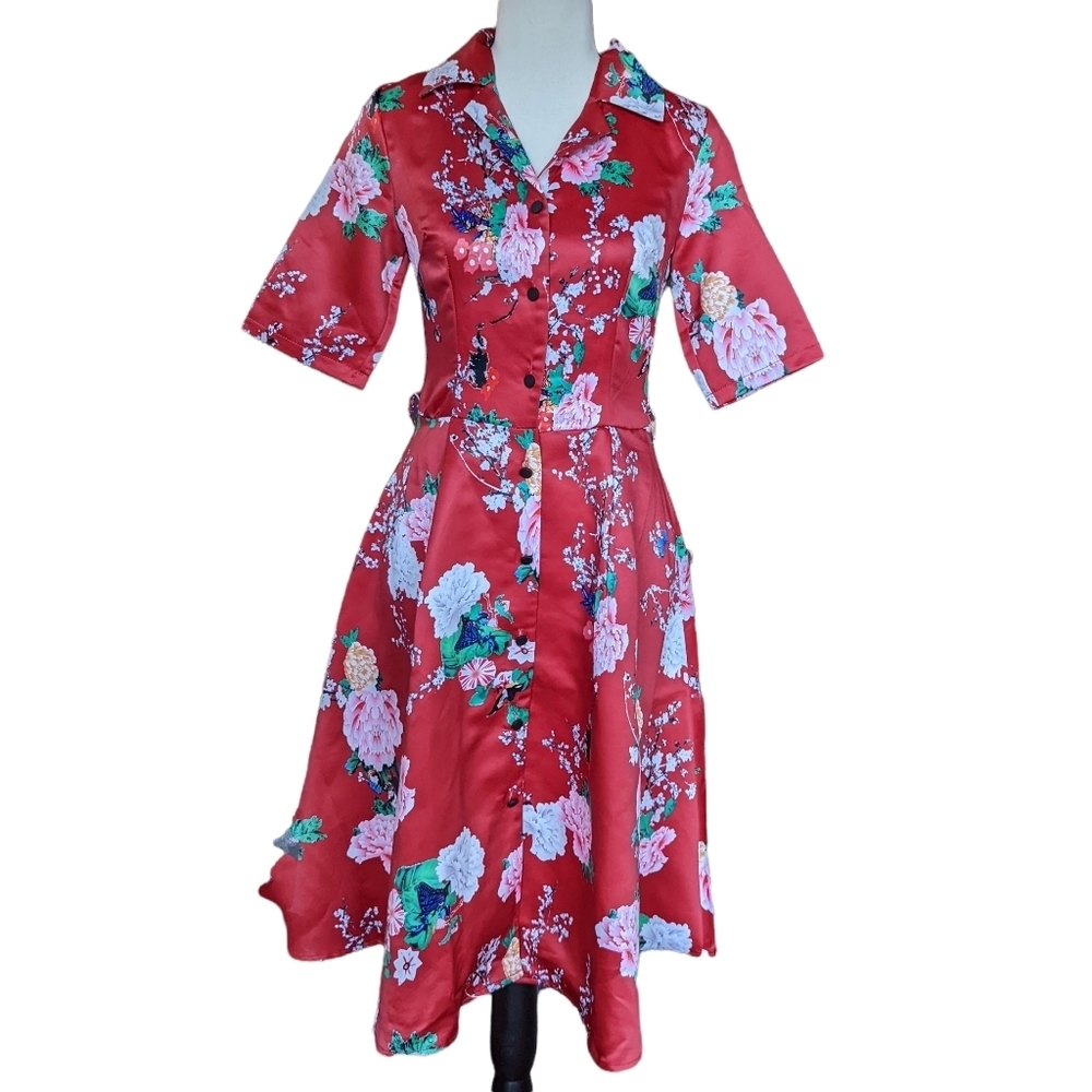 Gorgeous NWT 50's Style Viola M Floral Size S